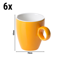 (6 stuks) BART COLOUR CAFE - Espressokop - 65ml - Oranje