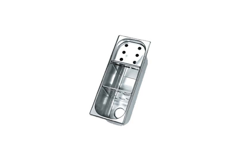VP2712 Portionierspoelbak 270 x 110 x 120 mm - CNS - 2 openingen aan de onderzijde