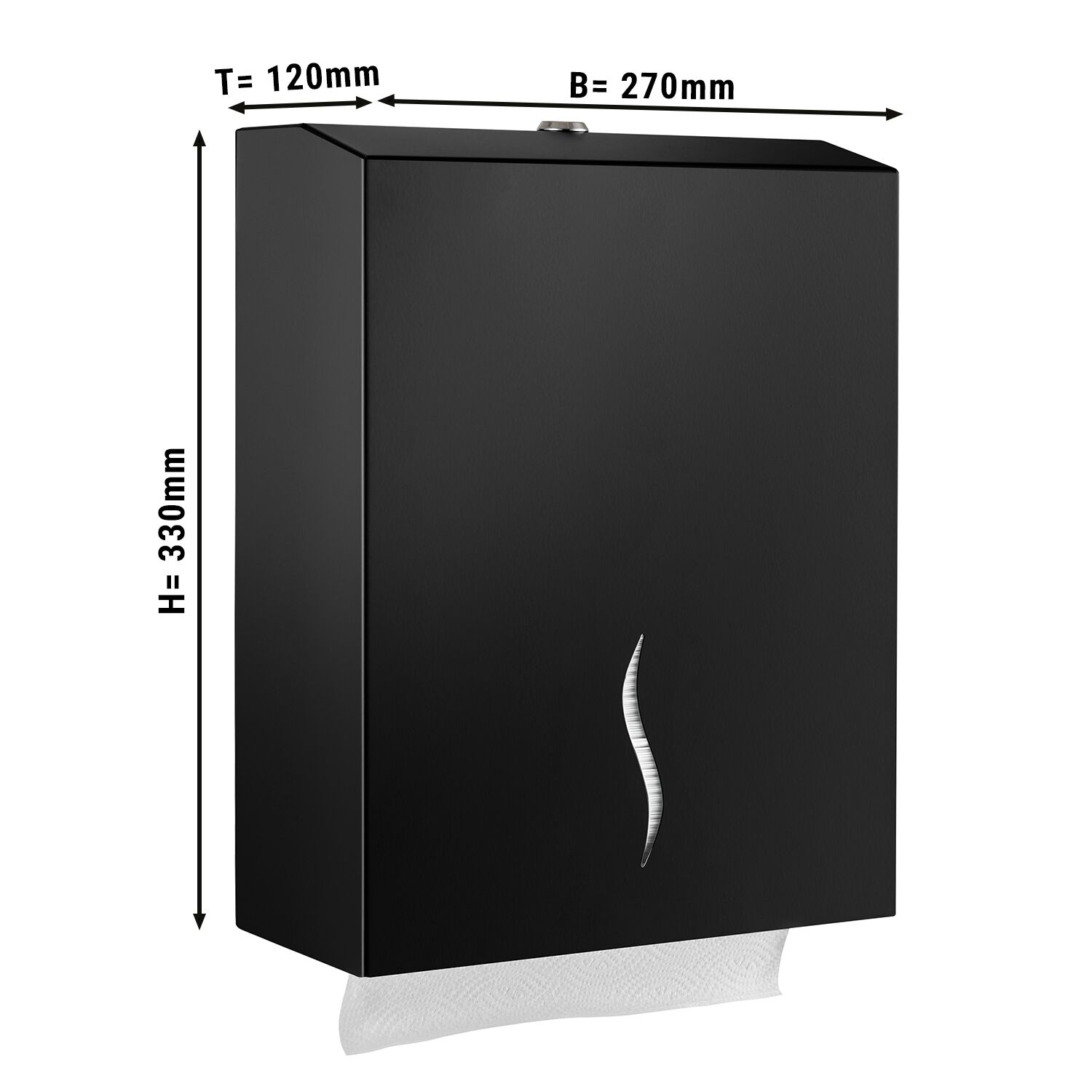 Distributeur de serviettes en papier - pour 800 serviettes - inox - Noir