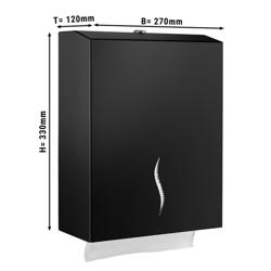 Handdoekdispenser - voor 800 handdoeken - RVS - zwart