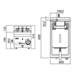 Sähkökäyttöinen rasvakeitin - 10 l - 9,0 kW - tyhjennyshanalla - 400 V