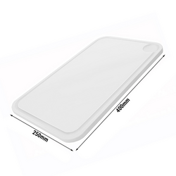 Daska za rezanje sa utorom za sok - 250x400 mm - Debljina 20 mm - Bijela boja