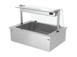 Einbau Eiswanne - 1000mm - 3x GN 1/1 - 130 Liter - mit Glas-Hustenschutz