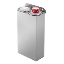 Dubbele bekerdispenser & dekseldispenser - wandmontage - Ø62-98mm; deksels Ø79-90mm - kunststof