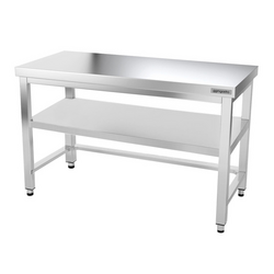 Table de travail en inox PREMIUM - 1400x600mm - avec fond de base & entretoise	