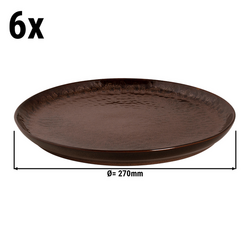 (6 db) BAMA COPPER - Tányér lapos - Ø 27 cm - Réz