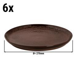 (6 pcs) BAMA COPPER | Platter - flat - Stoneware - Ø270mm - Copper