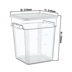 Recipiente redondo - Ø 310mm - Polipropileno (PP) - Transparente - Altura: 330mm - 17,2L - para frigorífico y congelador - con tapa