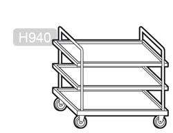 Carrello di servizio - 800x500mm - con 3 ripiani