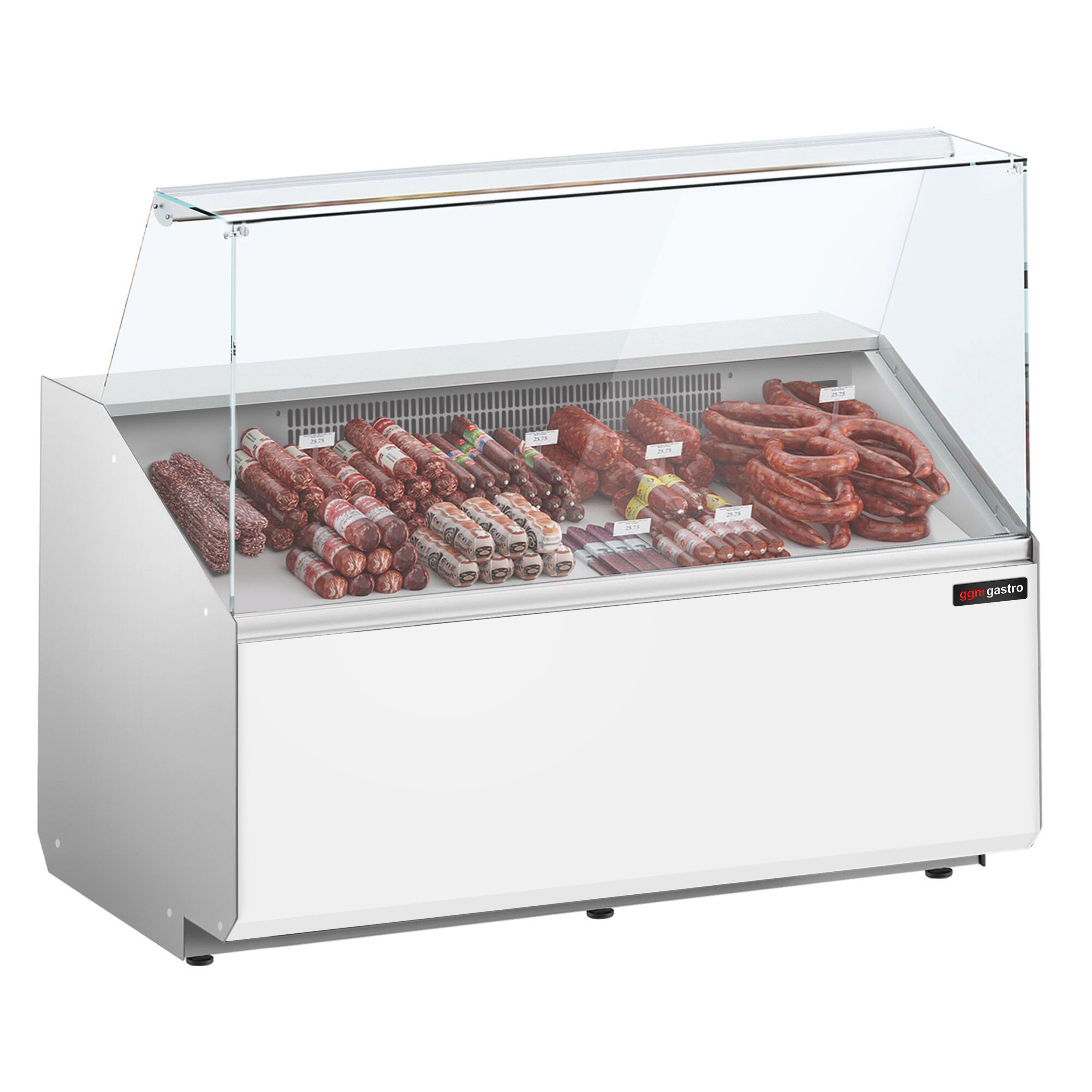 Comptoir vitrine réfrigérée - 1256x979mm - +2/+6°C - 262L - Façade blanche