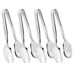 (4 stuks) Serveertang - met getande uiteinden - Lengte: 22cm - RVS