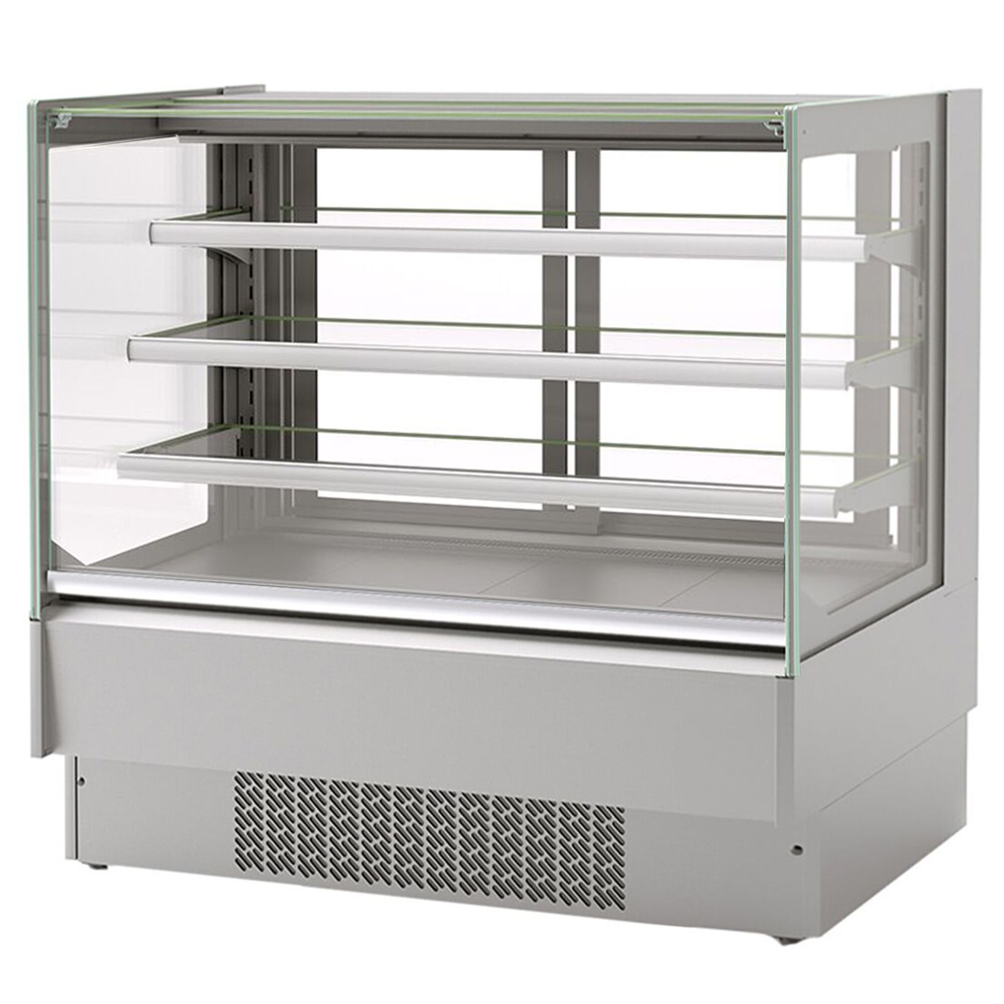 Vitrine à pâtisserie réfrigérée - 274L - 978mm - Double vitrage - avec 3 étagères - portes coulissantes vitrées arrière