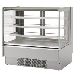 Vitrine à pâtisserie réfrigérée - 274L - 978mm - Double vitrage - avec 3 étagères - portes coulissantes vitrées arrière