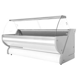 Koeltoonbank - 2965x1150mm - 570 liter - kleur wit - gebogen ruit - granitén werkblad