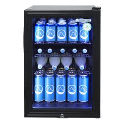 GASTRO-COOL | Refrigerador Minibar - 430mm - 62 litros - con 1 puerta de cristal e iluminación LED - NEGRO