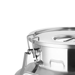 Melkkan met deksel - 40L - RVS - Ø380x470mm - Met rubberen afdichting