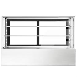 Vetrina pasticceria refrigerata - per torte - 725l - 1800mm - Doppio vetro - con 3 ripiani - porte posteriori scorrevoli; LED interni