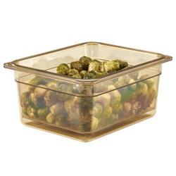 (6 pièces) CAMBRO | H-PAN™ - Conteneur GN 1/2 résistant à la chaleur - Ambre - Hauteur : 150mm