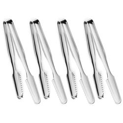 (4 pcs) Pince à glaçons - Embouts dentelés - Longueur : 160mm - Acier inoxydable