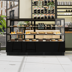 Refrigerated Counter & Pastry Display Case - 2000mm - Double glazing - with 2 Shelves