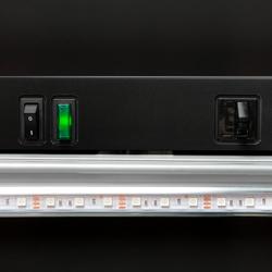 Commercial Upright Glass Door Display Fridge - 595mm - 345 Litres - 1 hinged glass door - LED lighting - Black - Temperature range 2 to 10 °C