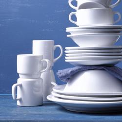 (12 pieces) Budgetline Mammoet Porcelain Coffee Cups – 190 ml - White