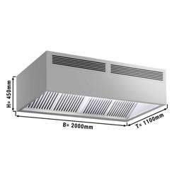 Hotte caisson à induction – 2000 mm – sans moteur – avec filtre