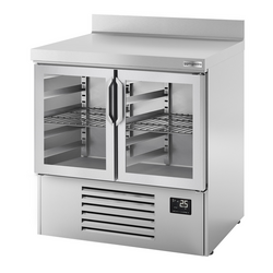 Koelwerkbank Premium PLUS - 978x700mm - met 2 glazen deuren & achterwand