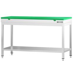 Mesa de Trabalho em Aço inox, PREMIUM - 1,5 m - Bancada de trabalho com 60 mm de Espessura (Verde)
