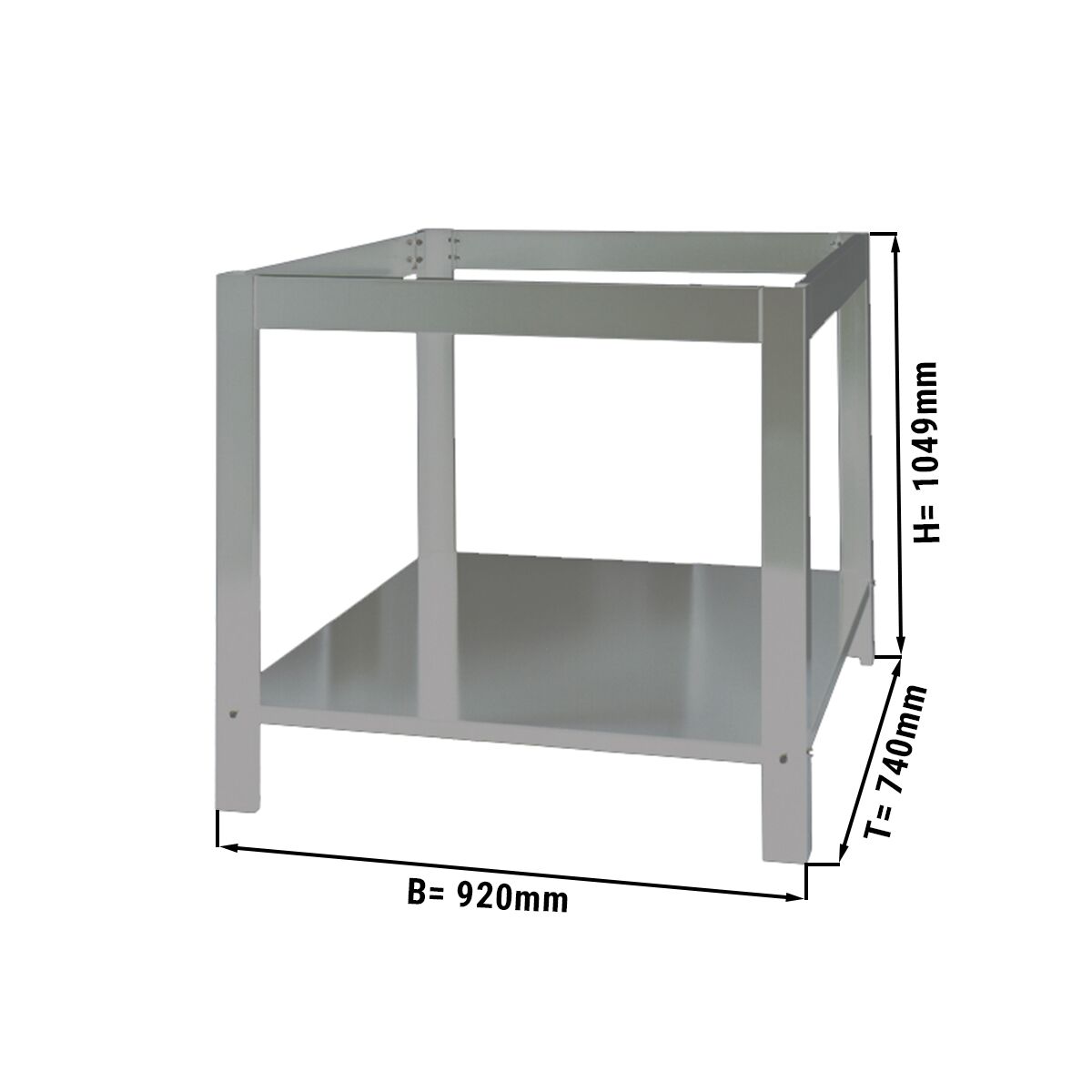Support pour four à pizza - 920x740x1049mm - Inox - pour Four à pizza PP430