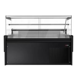 Serve Over Counter - 1880x975mm - black front - with sliding rear windows - marble worktop - capacity 175 litres