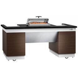 Commercial Dublin Mobile Cooking Station – 2000 x 1000mm - Black Granite Top - 4 Doors - 2 Hob Bays