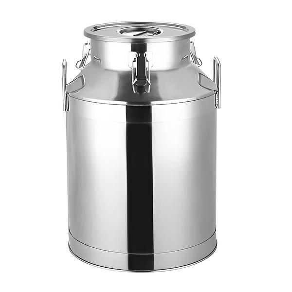 Melkkan met deksel - 25L - RVS - Ø320x420mm - Met rubberen afdichting