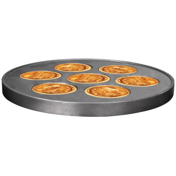 Bakplaat voor pannenkoekenmaker - RVS - met 7 pannen - geschikt voor CGOM5 - 400x400x40mm