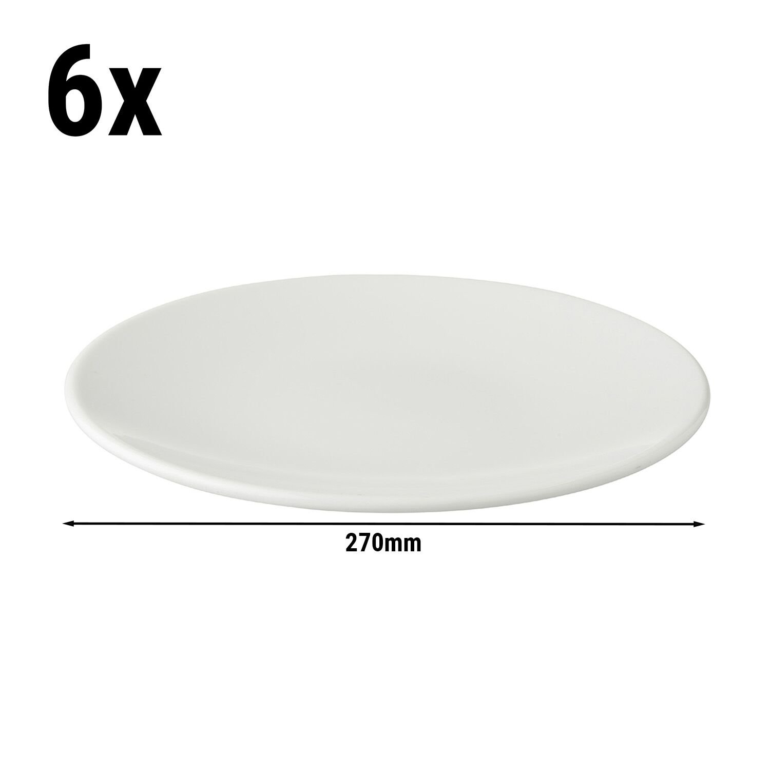 (6 pièces) WHITE DELIGHT - Assiette Coupe - Plate - Ø 270 mm - Blanc