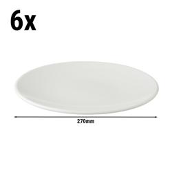 (6 szt.) WHITE DELIGHT - Talerz płytki - Porcelana - Ø 270mm - Biały