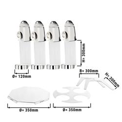 Cereal Dispenser - quadruple - rotating - Ø120mm - Rotary Dispense - Stainless Steel Stand