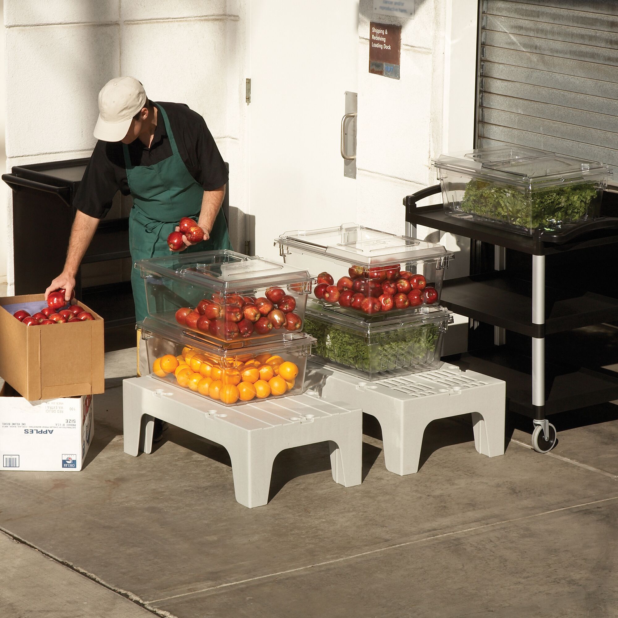 CAMBRO | S Series Heavy-Duty Dunnage Rack – Slotted Surface – 915×533×300 mm – Grey Speckled