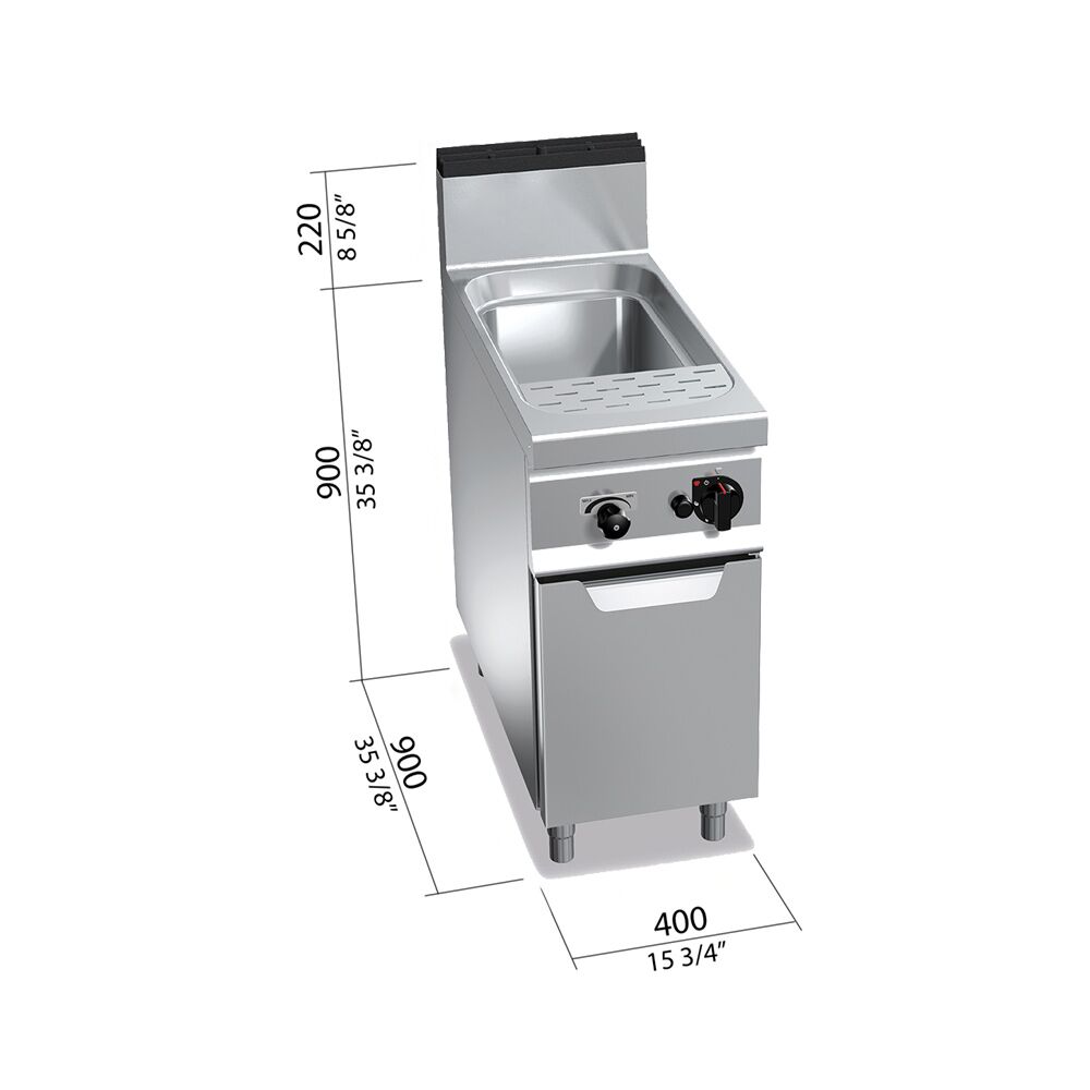 Cuiseur à pâtes à gaz – 40 litres – 12 kW