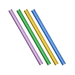 (48 piezas) Pajitas de vidrio de colores surtidos - 20 cm - rectas - incl. Cepillo de limpieza de nailon