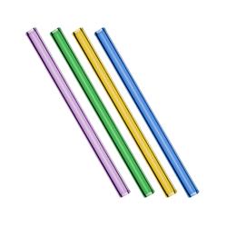 (48 pcs) Glass Drinking Straws - 200mm - ø 8mm - straight - 4 Colours - incl. 1 Nylon cleaning brush