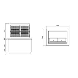 Commercial multideck display fridge PRAG Self-Service - 640L - 1400mm - Double glazing - square - with 3 shelves - incl. night curtain