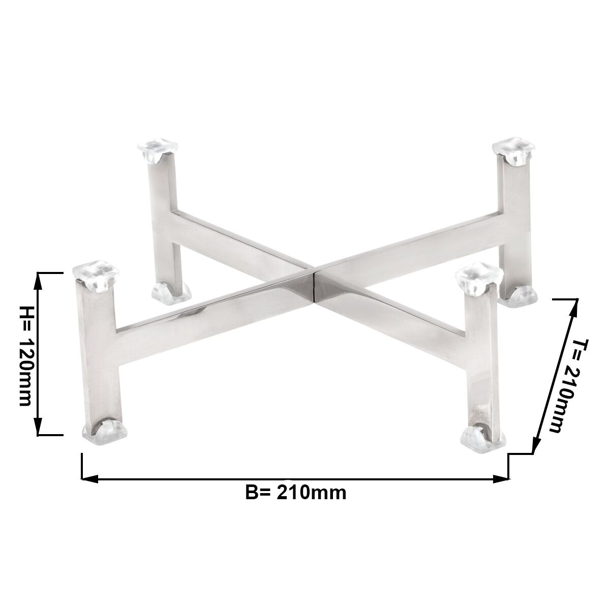Présentoir de Buffet - Hauteur : 120 mm - Chromé - Adapté aux Plats & Assiettes à partir de 210 mm