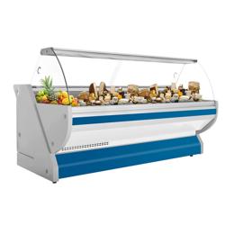 Vetrina refrigerata - 3000mm - con illuminazione - pannello frontale blu