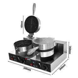 Máquina de waffles dupla - Forma: redonda