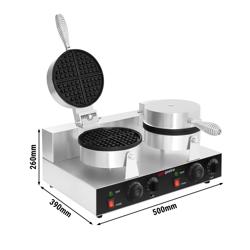 Macchina per waffel - Doppia - Manuale - 2,6 kW - Forma: Rotondo - Ø 180 mm