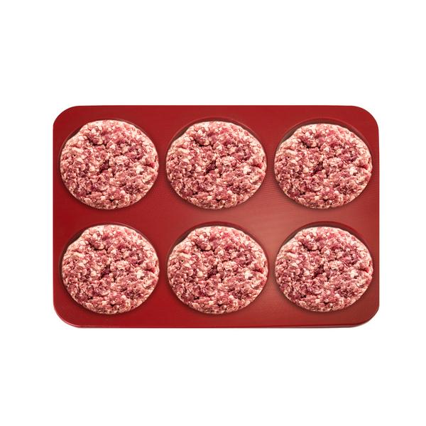 Presse à hamburger - Plastique - Ø 120mm - 6 empreintes - pour steaks 175g - Rouge - Sans moule à pâté