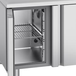 طاولة مبردة ببابين وحوض PREMIUM - 1430x700mm - 270 لتر - مع 1 حوض - مع 2 باب - حاجز خلفي