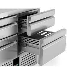  میز آماده سازی کوچک پریمیوم - 900 میلیمتر - 5xGN1/6 چهار کشو - برای