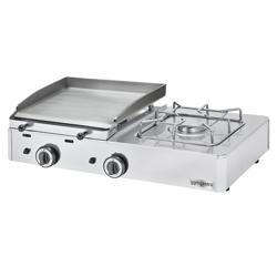 Fry-top pe gaz - 6,3 kW - suprafață Netedă - suprafață de gătire: 383x395 mm - de banc